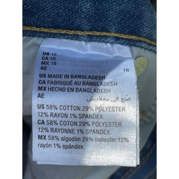 Style & Co. Womens Raw Edge Bermuda Denim Shorts Size 16 Midrise Slimming Pocket - Picture 5 of 6